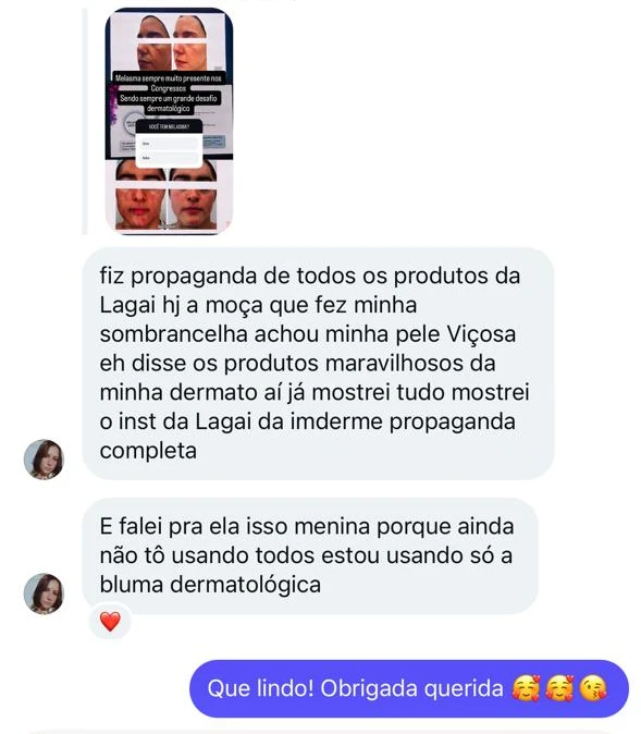 Mensagem real de cliente Lagai recebida no Instagram