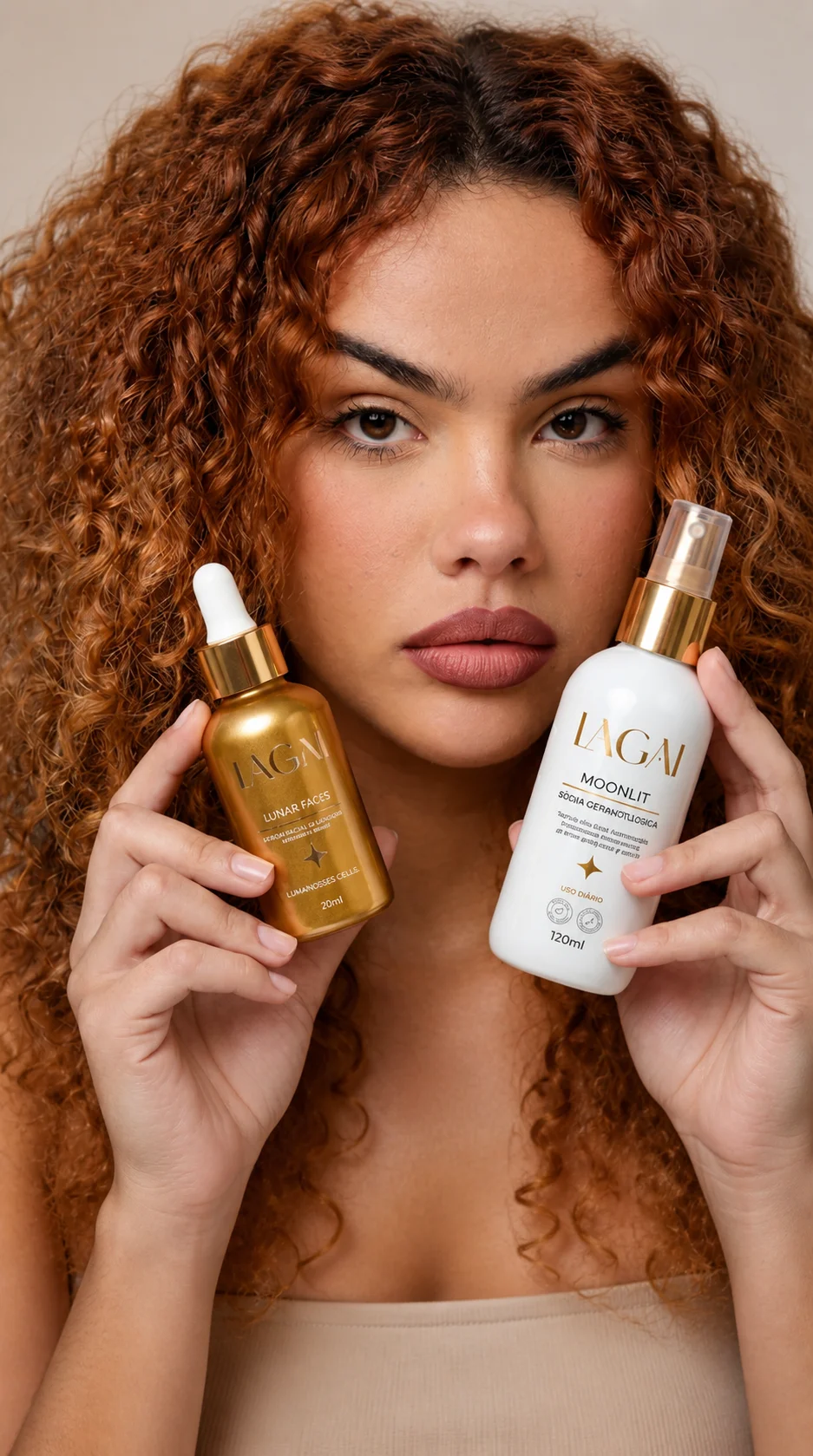 Modelo apresentando o Ritual Glow Lagai — pele bonita depois dos 30